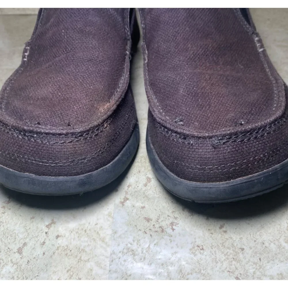 Crocs Canvas Slip On Loafers Brown‎ Mens Shoes Comfort Casual